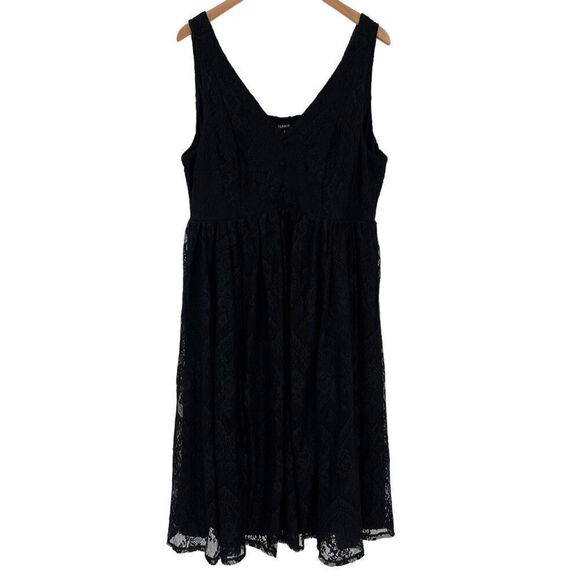 Torrid Midi Lace Button Front Dress Sleeveless Fit & Flare Plus Women 2X Black - Picture 4 of 11